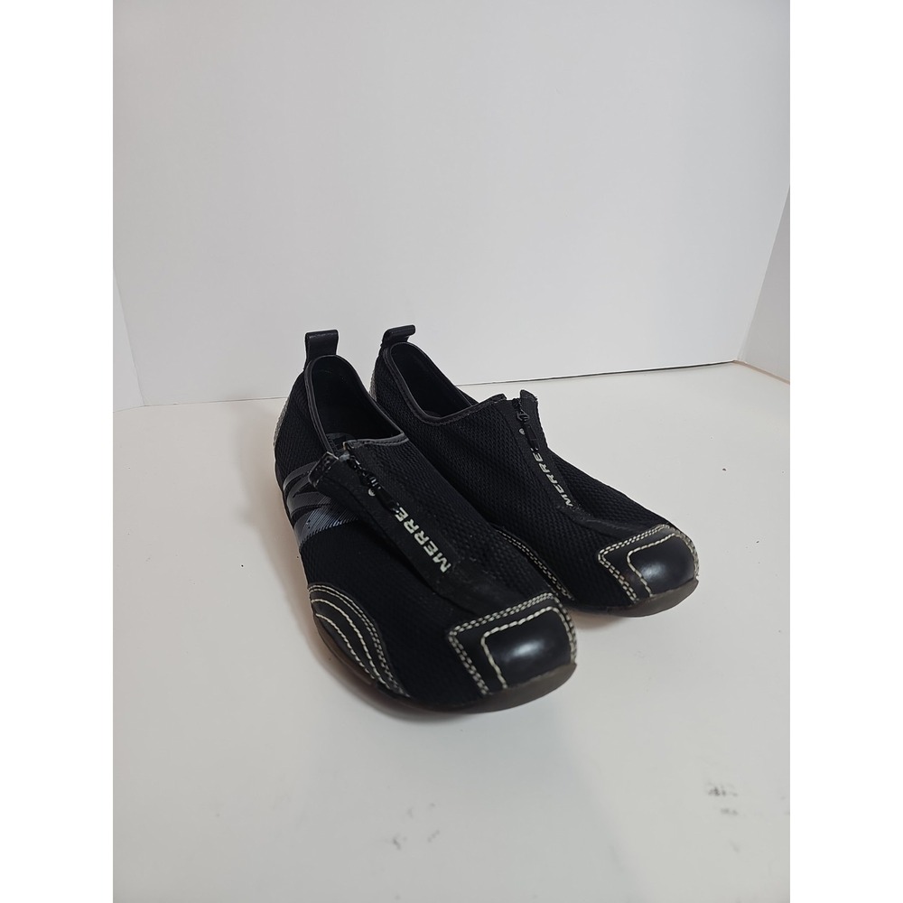 Merrell Barrado "Womens Size 8" Black Mesh Leather Zip Up Slip On Shoes